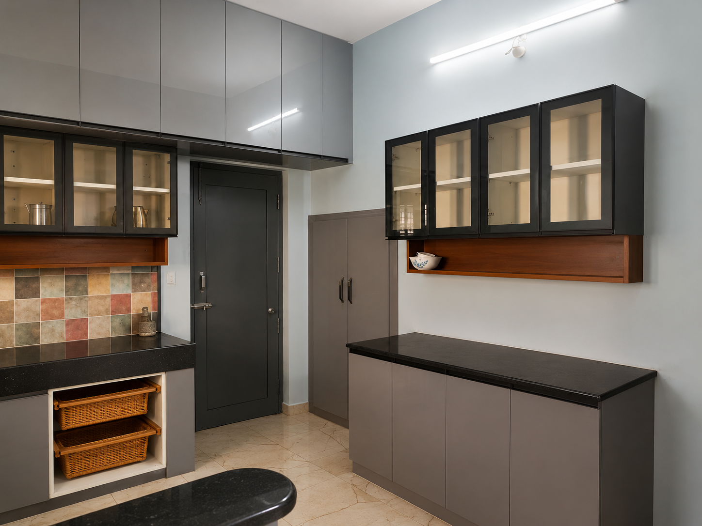 Glass door closet